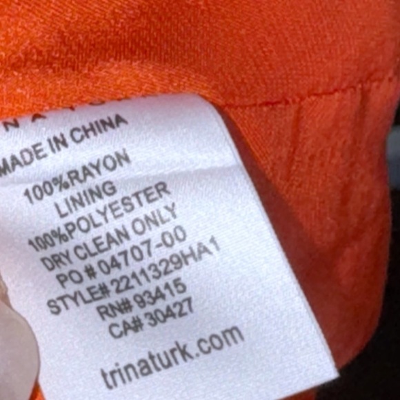 Trina Turk Windward Windward Orange Off Shoulder Dress Sz XL Summer Vacay - Picture 14 of 15